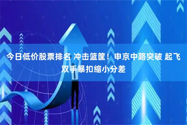 今日低价股票排名 冲击篮筐！申京中路突破 起飞双手暴扣缩小分差